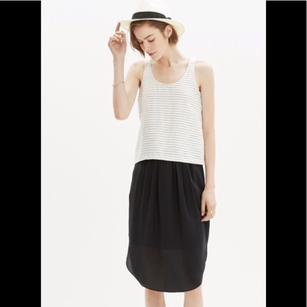 Madewell silk black skirt